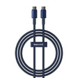 Cablu Baseus Tungsten Gold (P10319800321-03), Type-C to Type-C, Super Fast Charge, 100W, 480Mbps, 1m, Bleumarin