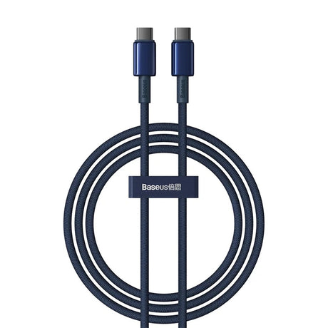 Cablu Baseus Tungsten Gold (P10319800321-03), Type-C to Type-C, Super Fast Charge, 100W, 480Mbps, 1m, Bleumarin