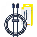 Cablu Baseus Tungsten Gold (P10319800321-03), Type-C to Type-C, Super Fast Charge, 100W, 480Mbps, 1m, Bleumarin
