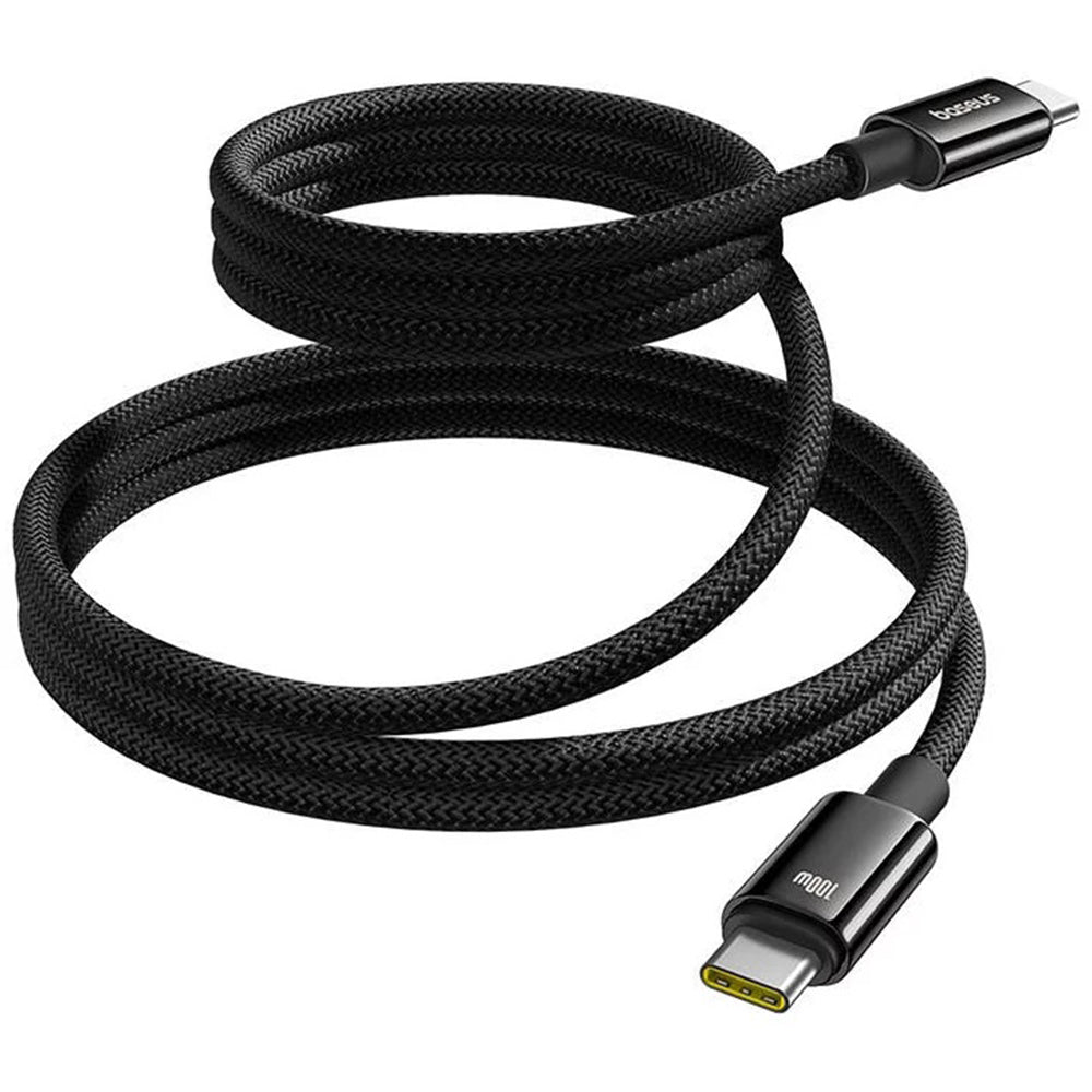Cablu Baseus Tungsten Gold (P10319805111-00), Type-C to Type-C, Super Fast Charge, 100W, 480Mbps, 1m, Negru