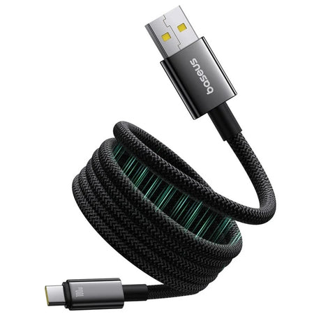 Cablu Baseus Tungsten Gold (P10319805111-02), Type-C to USB, Super Fast Charge, 100W, 480Mbps, 1m, Negru