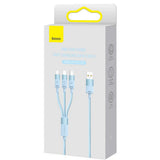 Cablu Baseus StarSpeed (CAXS000017), Fast Charging, USB to Lightning, Micro-USB, USB-C, 5V/3.5A, 1.2m, Albastru
