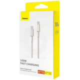 Cablu Baseus Tungsten Gold (P10319800G21-00), Type-C to Type-C, Super Fast Charge, 100W, 480Mbps, 1m, Auriu