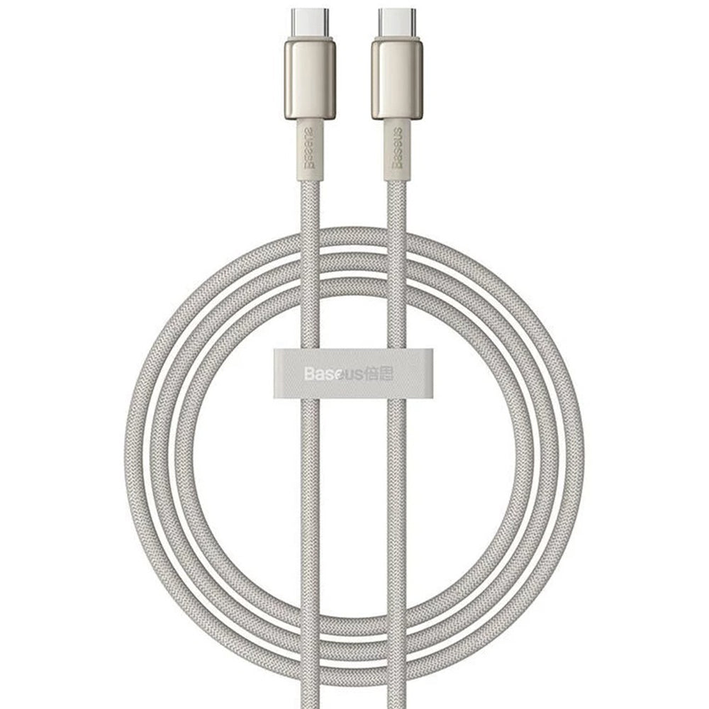 Cablu Baseus Tungsten Gold (P10319800G21-00), Type-C to Type-C, Super Fast Charge, 100W, 480Mbps, 1m, Auriu