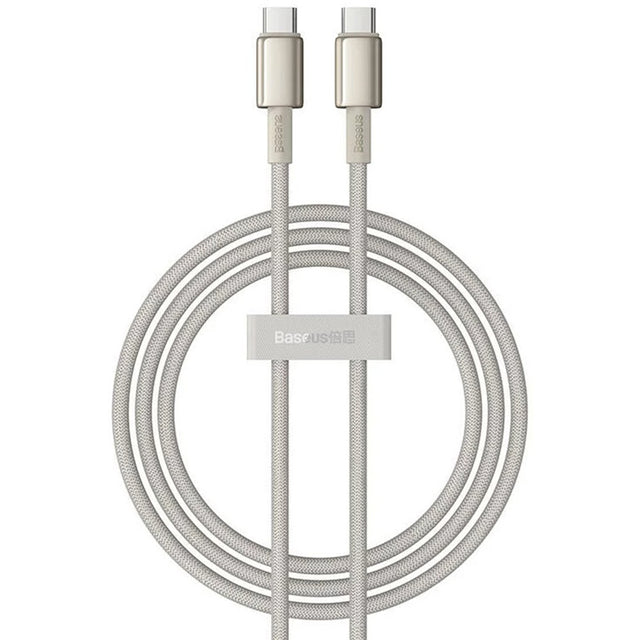 Cablu Baseus Tungsten Gold (P10319800G21-00), Type-C to Type-C, Super Fast Charge, 100W, 480Mbps, 1m, Auriu