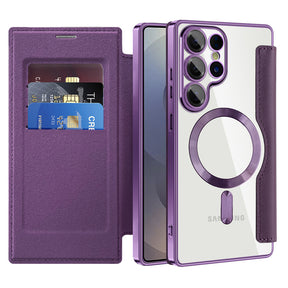Husa de protectie Techsuit SmartMag Book compatibil cu Samsung Galaxy S25 Ultra, Mov