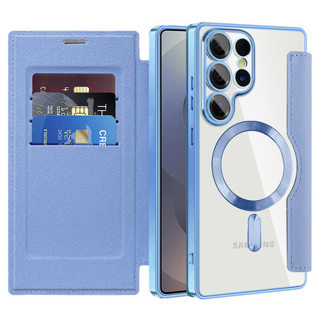 Husa de protectie Techsuit SmartMag Book compatibil cu Samsung Galaxy S25 Ultra, Albastru Deschis