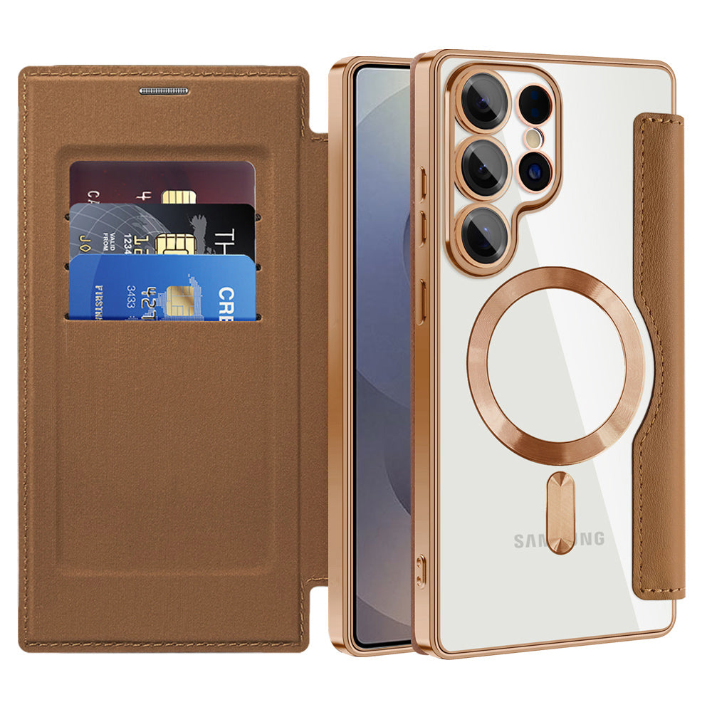 Husa de protectie Techsuit SmartMag Book compatibil cu Samsung Galaxy S25 Ultra, Maro