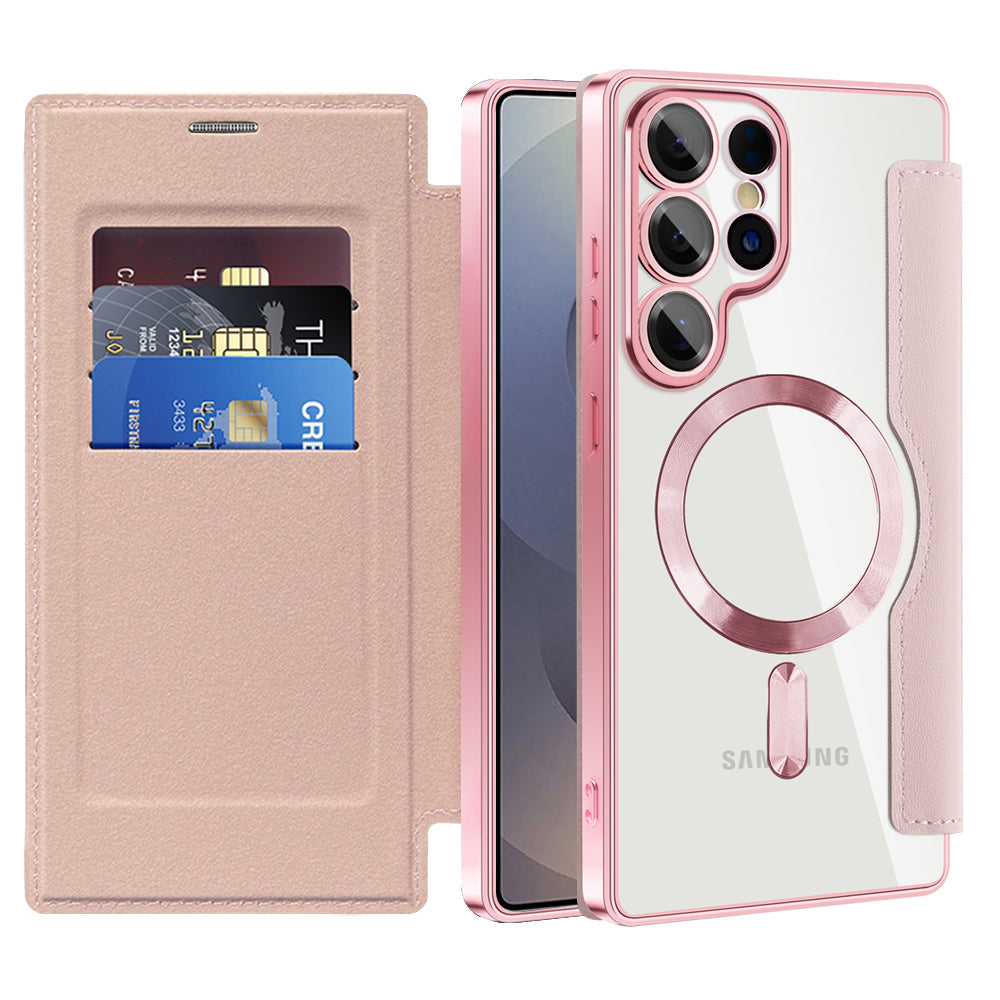 TechSuit Husa de protectie Techsuit SmartMag Book compatibil cu Samsung Galaxy S25 Ultra, Roz
