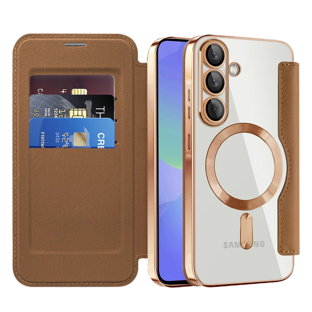 Husa de protectie Techsuit SmartMag Book compatibil cu Samsung Galaxy A36 5G, Maro