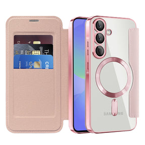 Husa de protectie Techsuit SmartMag Book compatibil cu Samsung Galaxy A36 5G, Roz