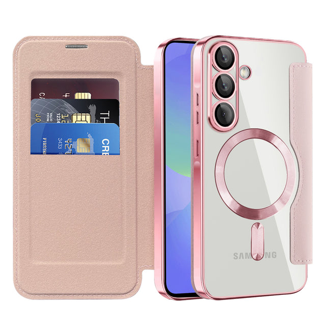 Husa de protectie Techsuit SmartMag Book compatibil cu Samsung Galaxy A36 5G, Roz