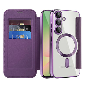 Husa de protectie Techsuit SmartMag Book compatibil cu Samsung Galaxy A56 5G, Mov