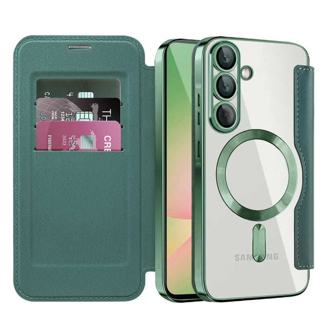 Husa de protectie Techsuit SmartMag Book compatibil cu Samsung Galaxy A56 5G, Verde