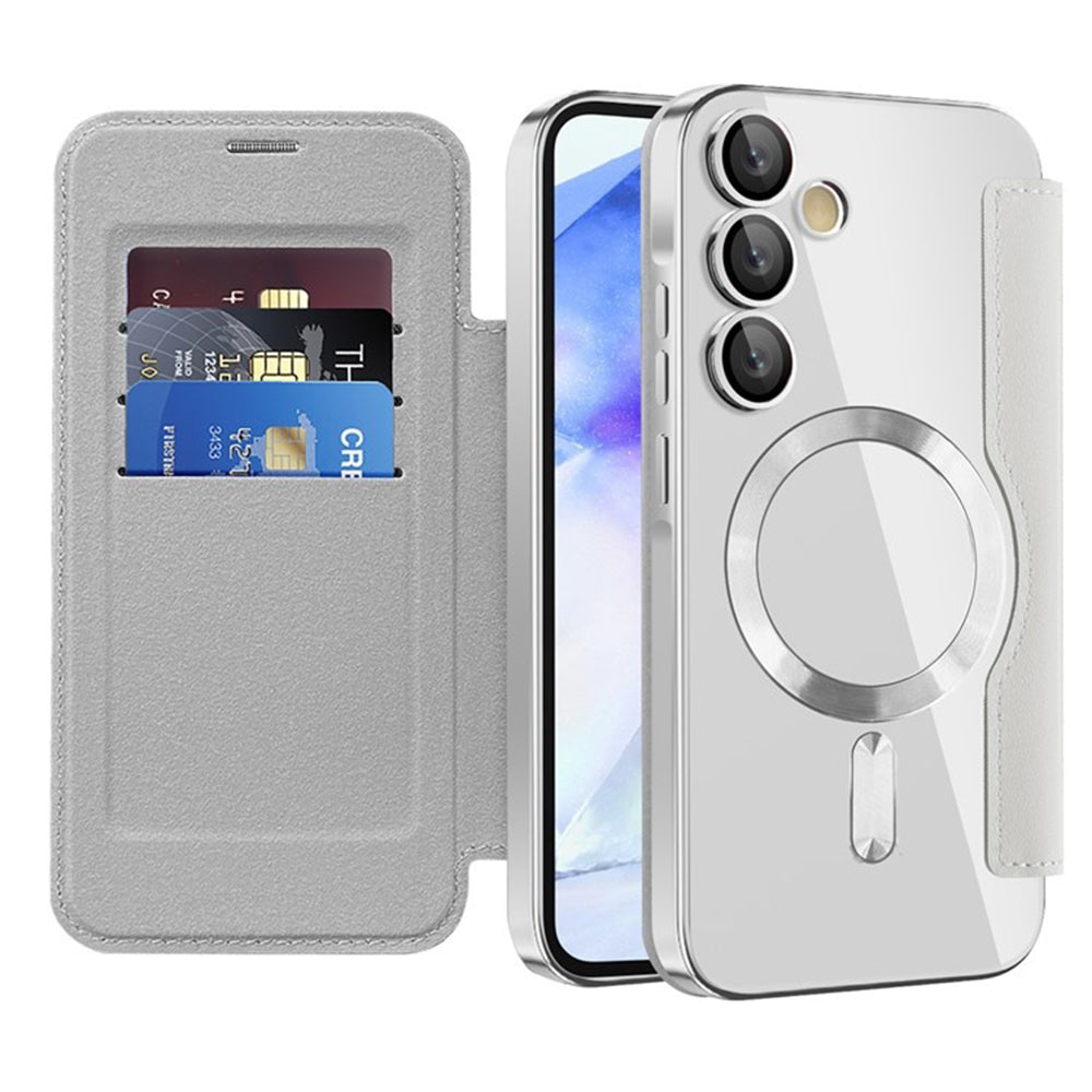 Husa de protectie Techsuit SmartMag Book compatibil cu Samsung Galaxy A55 5G, Gri