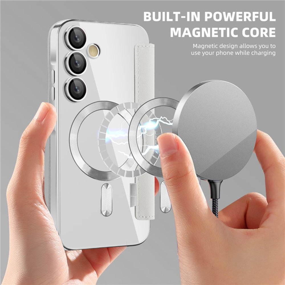 Husa de protectie Techsuit SmartMag Book compatibil cu Samsung Galaxy A55 5G, Gri