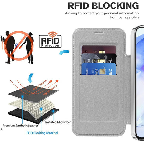 Husa de protectie Techsuit SmartMag Book compatibil cu Samsung Galaxy A55 5G, Gri