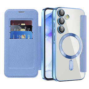 Husa de protectie Techsuit SmartMag Book compatibil cu Samsung Galaxy A55 5G, Albastru Deschis