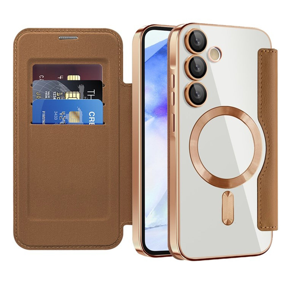Husa de protectie Techsuit SmartMag Book compatibil cu Samsung Galaxy A55 5G, Maro