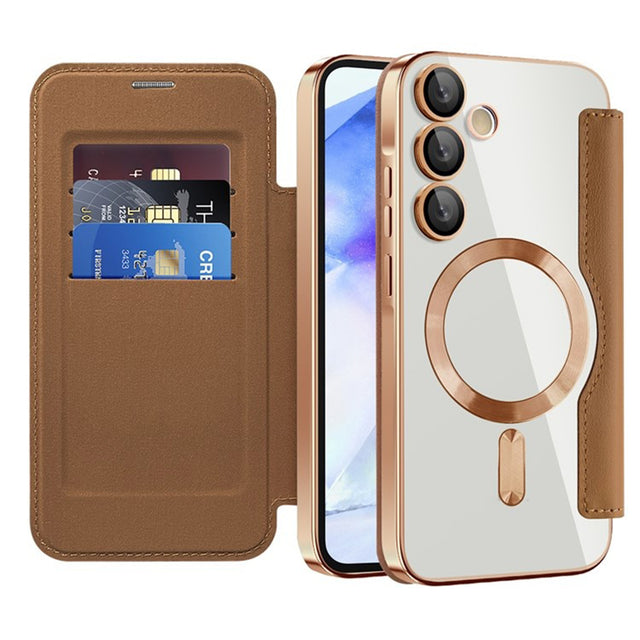 Husa de protectie Techsuit SmartMag Book compatibil cu Samsung Galaxy A55 5G, Maro