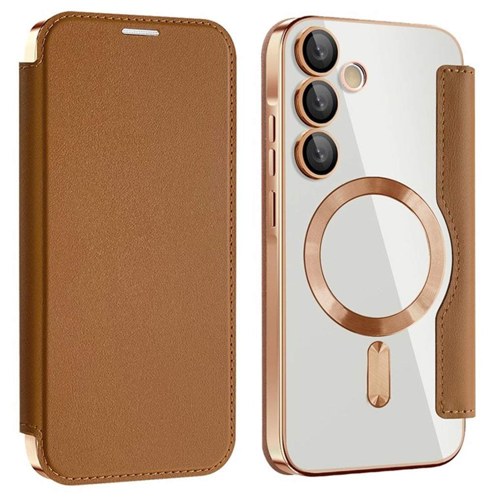 Husa de protectie Techsuit SmartMag Book compatibil cu Samsung Galaxy A55 5G, Maro