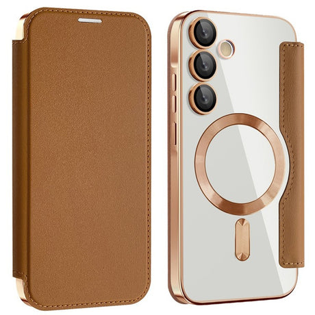 Husa de protectie Techsuit SmartMag Book compatibil cu Samsung Galaxy A55 5G, Maro
