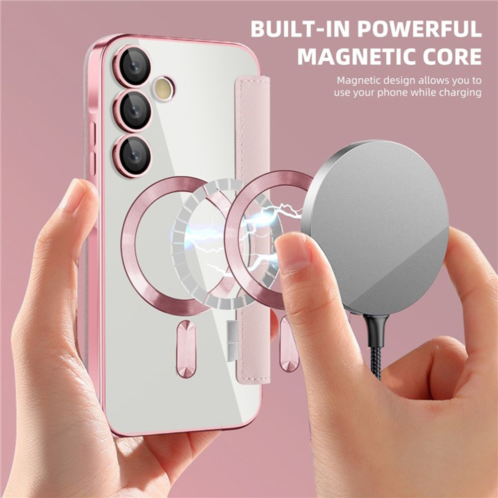 Husa de protectie Techsuit SmartMag Book compatibil cu Samsung Galaxy A55 5G, Roz