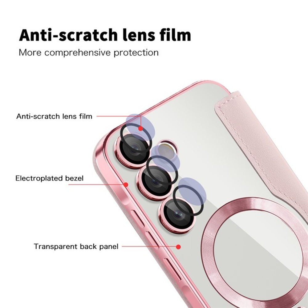 Husa de protectie Techsuit SmartMag Book compatibil cu Samsung Galaxy A55 5G, Roz