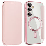 Husa de protectie Techsuit SmartMag Book compatibil cu Samsung Galaxy A55 5G, Roz
