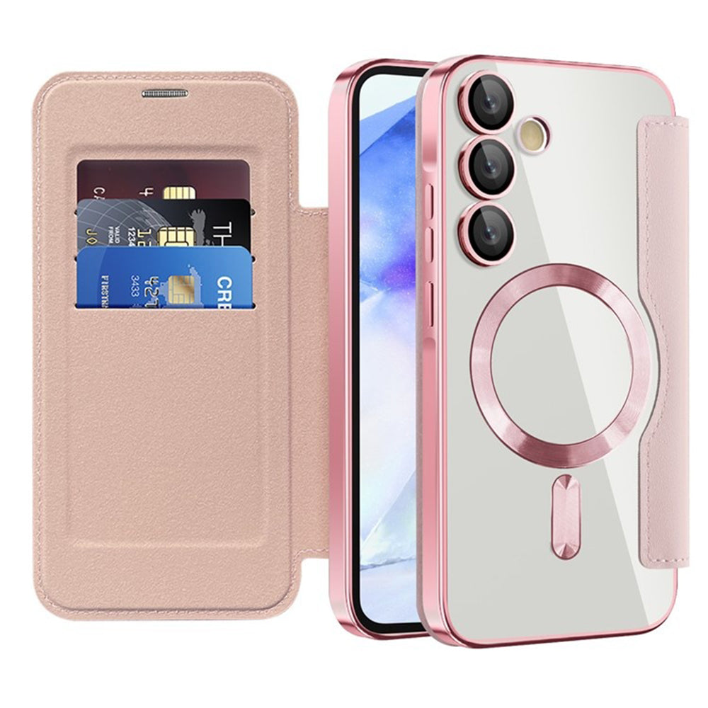 Husa de protectie Techsuit SmartMag Book compatibil cu Samsung Galaxy A55 5G, Roz