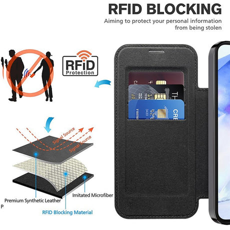 Husa de protectie Techsuit SmartMag Book compatibil cu Samsung Galaxy A55 5G, Negru