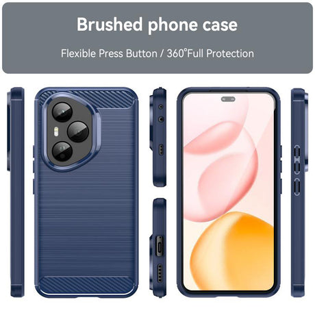 Husa de protectie Techsuit Carbon Silicone compatibil cu Honor 400 Pro, Albastru