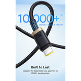 Cablu Baseus Dura Series (P10377803U03-01), for MacBook, Fast Charging, Type-C, PD 240W, 480Mbps, 1m, Rosu / Black