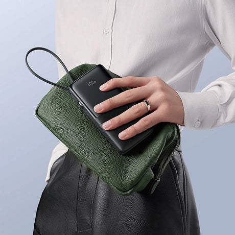 Baterie externa Baseus Bipow 2 (P10077101213-00), with Built-in USB-C Cable, Type-C, USB, Smart Display, 10000mAh, 20W, Alb