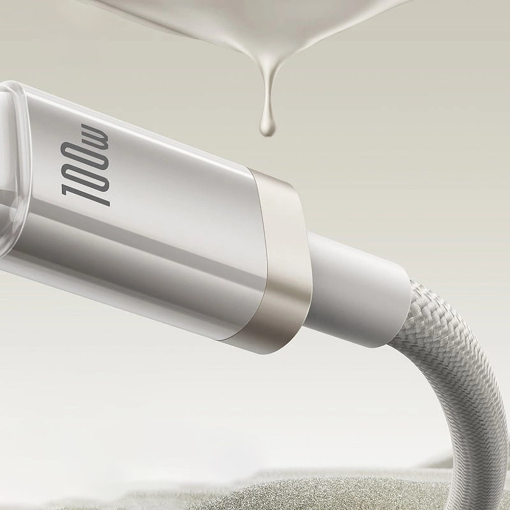 Cablu Baseus Titanium (P10378102G21-00), USB to Type-C 100W, Fast Charging, 480Mbps, Naylon, 1m, Argintiu