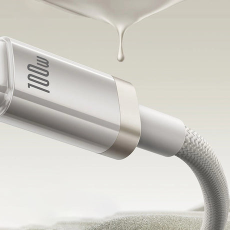 Cablu Baseus Titanium (P10378102G21-00), USB to Type-C 100W, Fast Charging, 480Mbps, Naylon, 1m, Argintiu