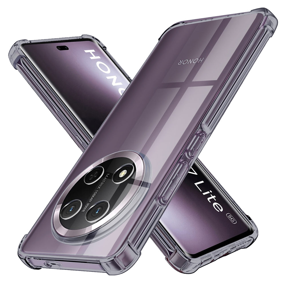 Husa de protectie Techsuit Shockproof Clear Silicone compatibil cu Honor Magic7 Lite / X9c, Negru Fumuriu