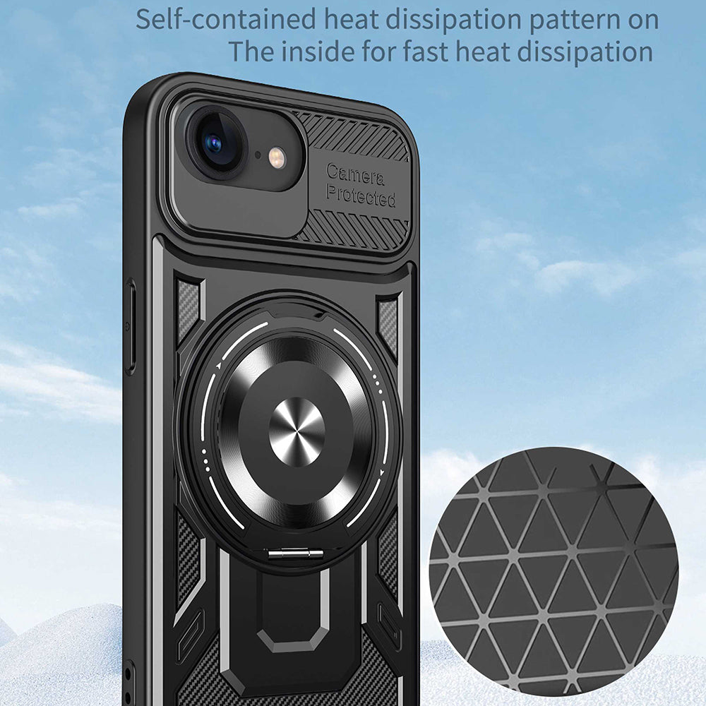 Husa de protectie Techsuit RuggedCam compatibil cu iPhone 16e / iPhone 17e, Negru