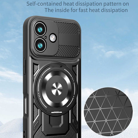 Husa de protectie Techsuit RuggedCam compatibil cu iPhone 17, Negru