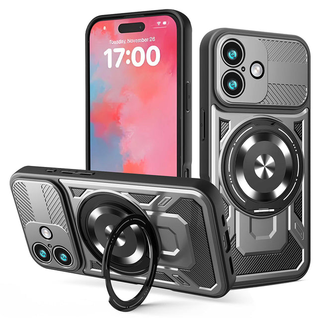 Husa de protectie Techsuit RuggedCam compatibil cu iPhone 17, Gri