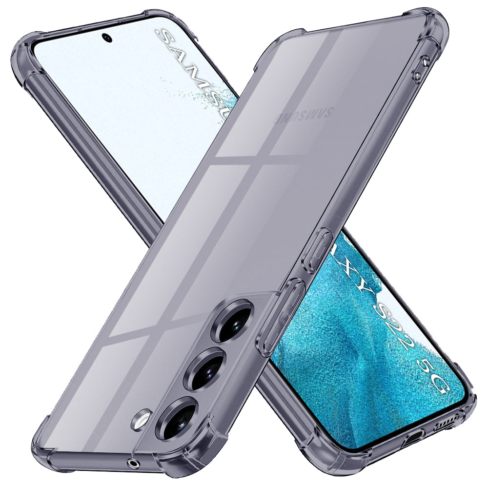 Husa de protectie Techsuit Shockproof Clear Silicone compatibil cu Samsung Galaxy S22 5G, Negru Fumuriu