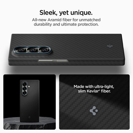 Husa de protectie Spigen Air Skin (ACS09555) compatibil cu Samsung Galaxy Z Fold7, Aramid Black