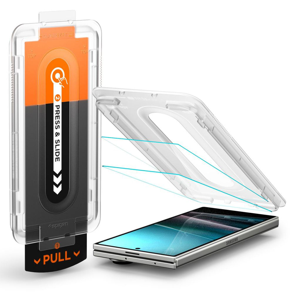 Folie de protectie Spigen (set de 2) Glas.tR EZ-FIT Pro HD (AGL09579) compatibil cu Samsung Galaxy Z Fold7, Transparent