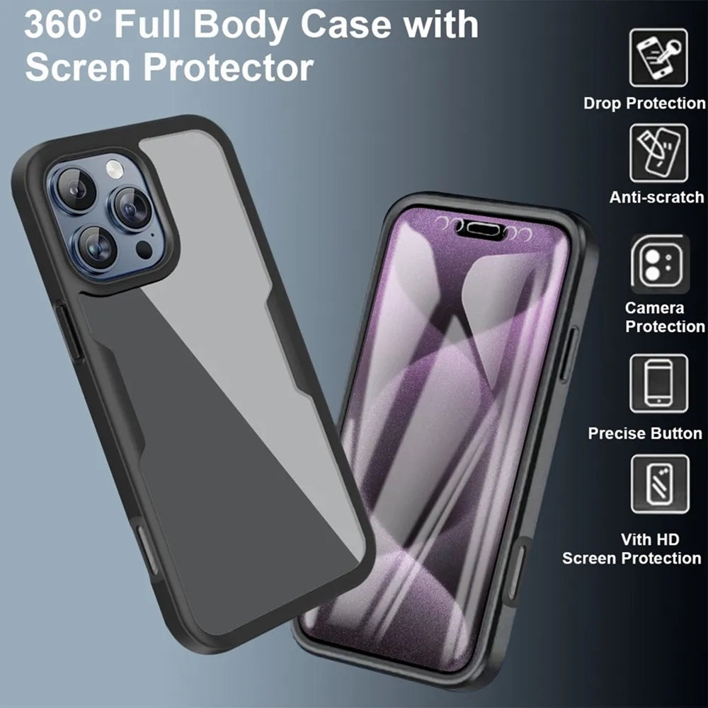 Folie de protectie Techsuit ColorVerse 360 Series + compatibil cu iPhone 17 Pro Max, Negru