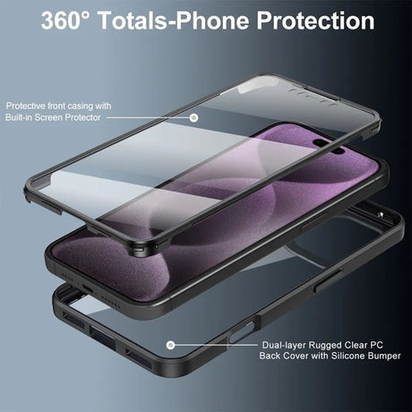 Folie de protectie Techsuit ColorVerse 360 Series + compatibil cu iPhone 17 Pro, Negru