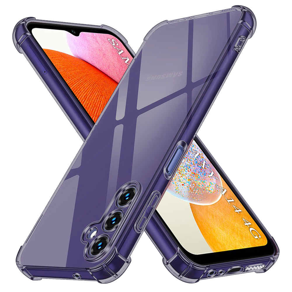 Husa de protectie Techsuit Shockproof Clear Silicone compatibil cu Samsung Galaxy A14 4G / A14 5G, Negru Fumuriu