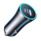 Incarcator Techsuit Premium Car RescueVolt (C3), with Metal Window Breaker, Fast Charge, USB QC18W, USB-C PD30W, 5V/3A, Gri
