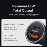 Incarcator Techsuit Premium Car RescueVolt (C3), with Metal Window Breaker, Fast Charge, USB QC18W, USB-C PD30W, 5V/3A, Gri
