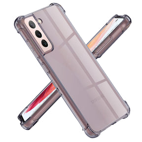 Husa de protectie Techsuit Shockproof Clear Silicone compatibil cu Samsung Galaxy S21 5G, Negru Fumuriu