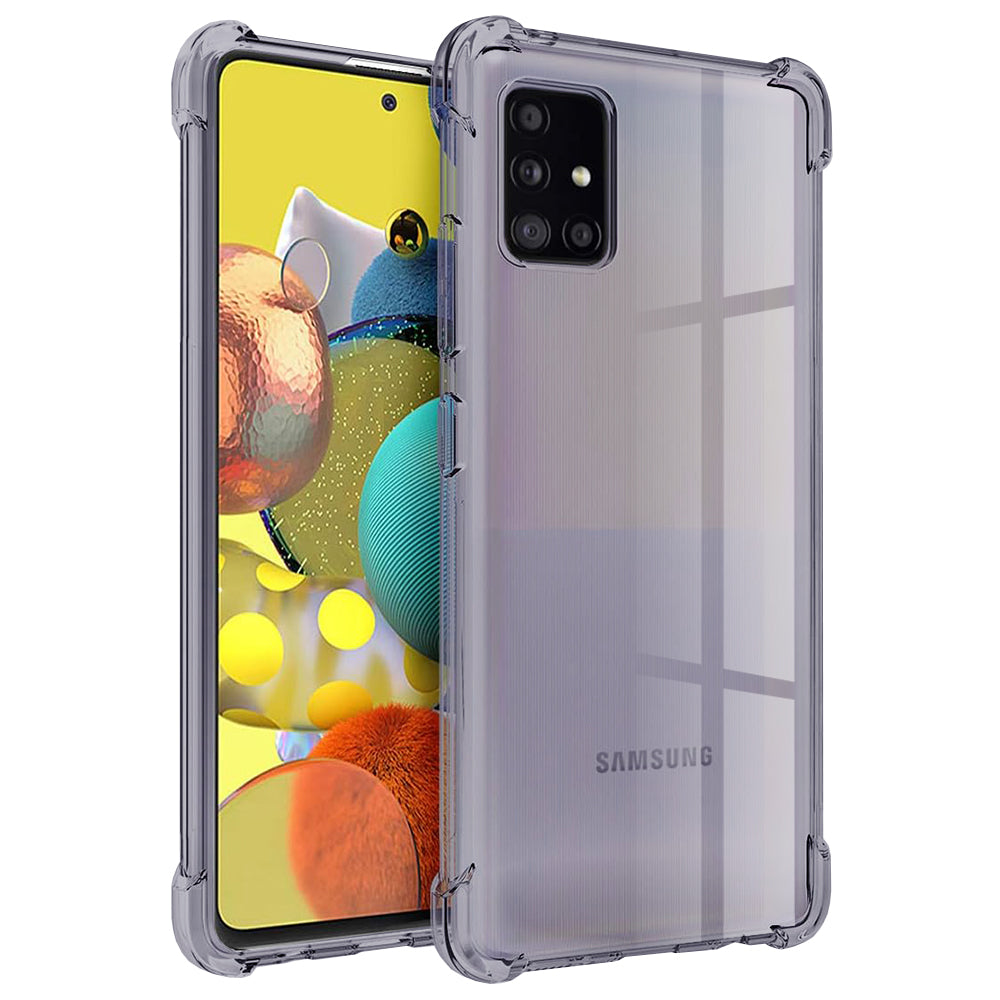 Husa de protectie Techsuit Shockproof Clear Silicone compatibil cu Samsung Galaxy A51 4G, Negru Fumuriu